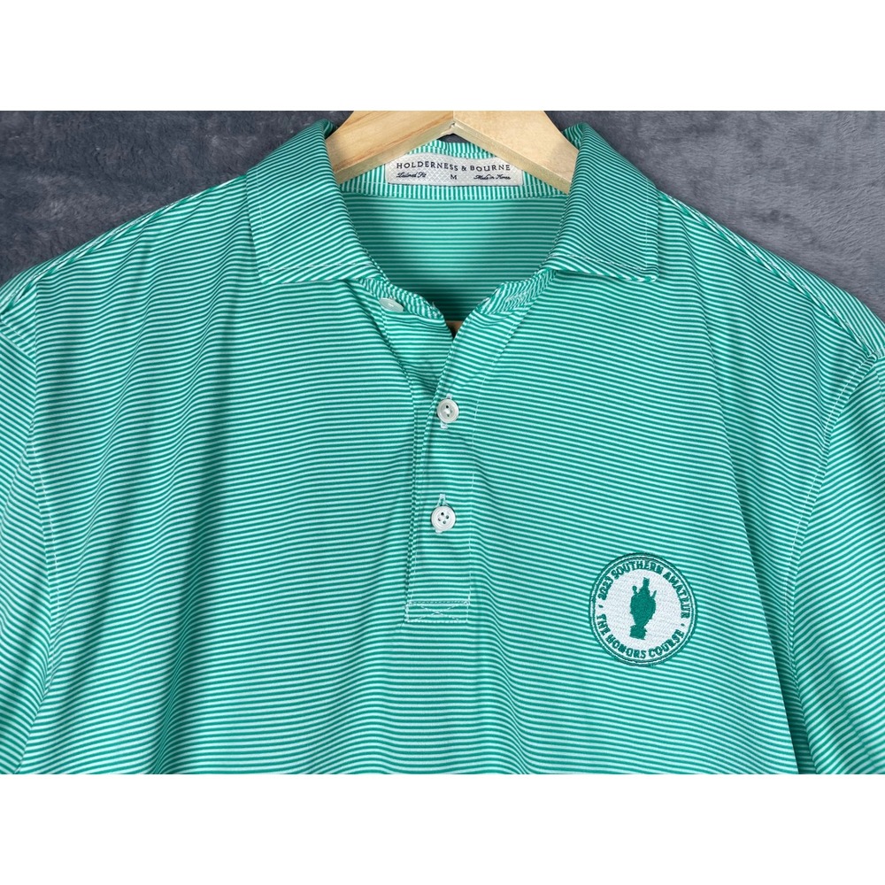 Holderness & Bourne Mens Medium 2023 Southern Amateur Honors Course Polo Green
